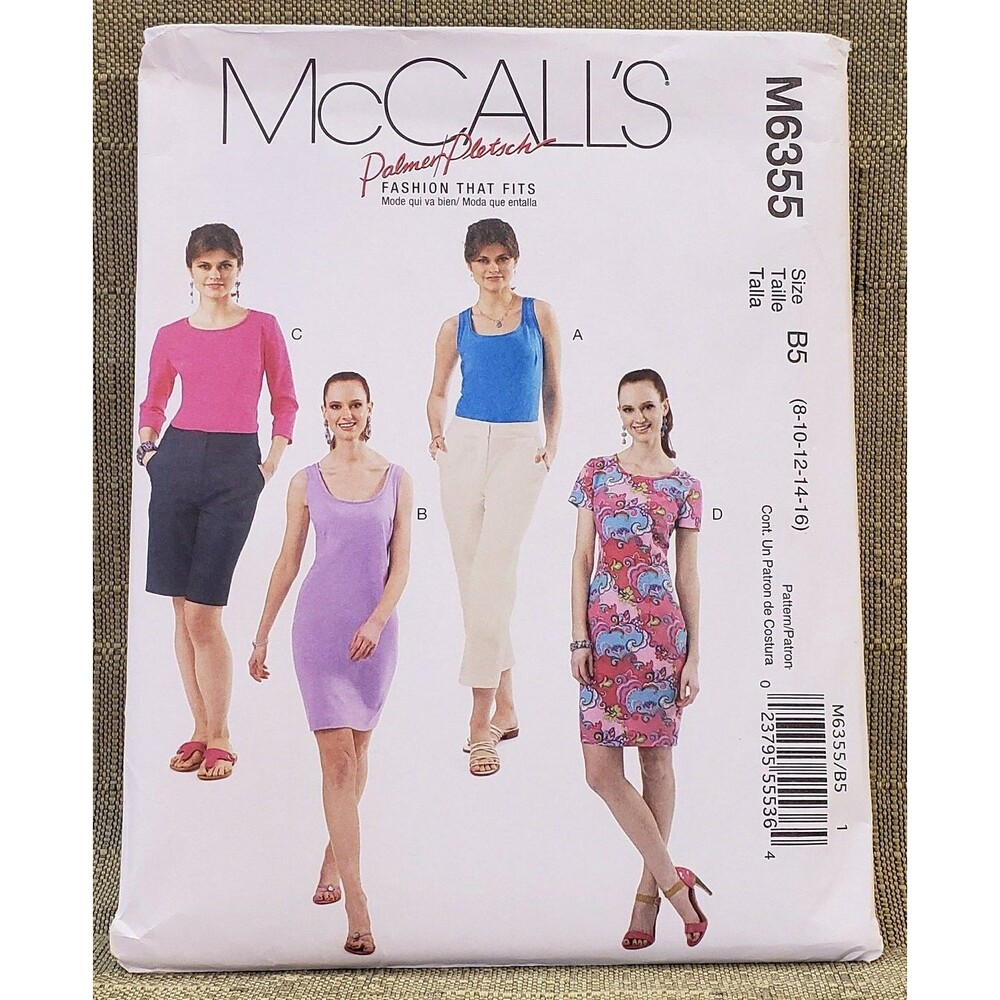 Misses Top and Dresses Sewing Pattern McCalls M6355, Size 8, 10, 12, 14, 16